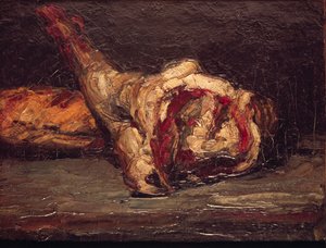 Still Life of a Leg of Mutton and Bread, 1865